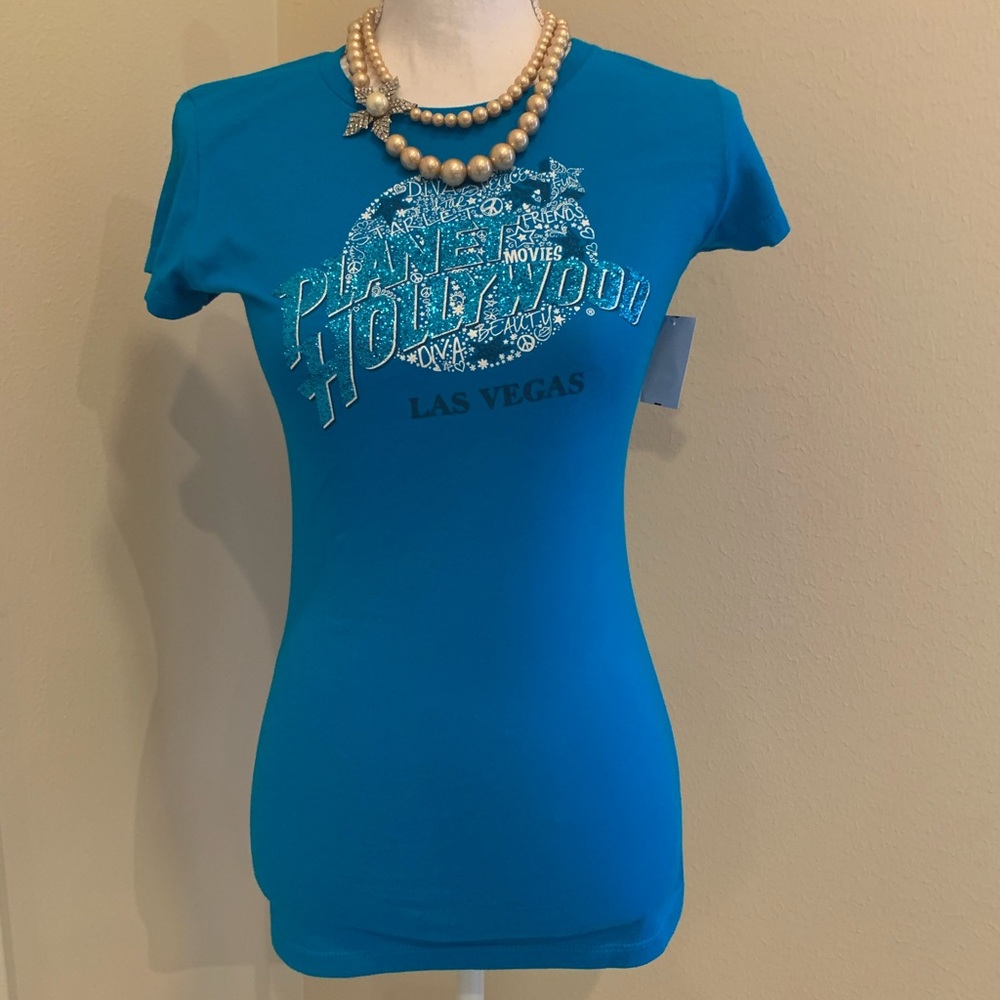 Planet Hollywood T-Shirt with Rhinestones NWT M